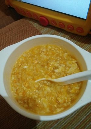 Foto resep Nasi kabocha hijau, wortel, tahu, telur kampung - Mpasi 8mo+