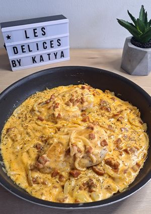 Une photo de Escalope de poulet crème au chorizo