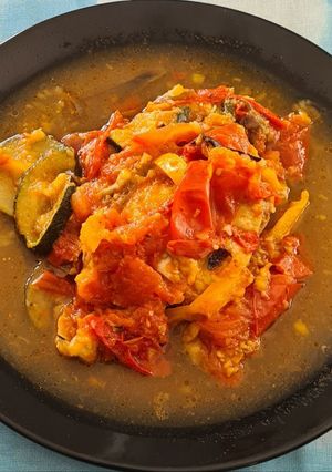 A picture of Chicken Ratatouille.