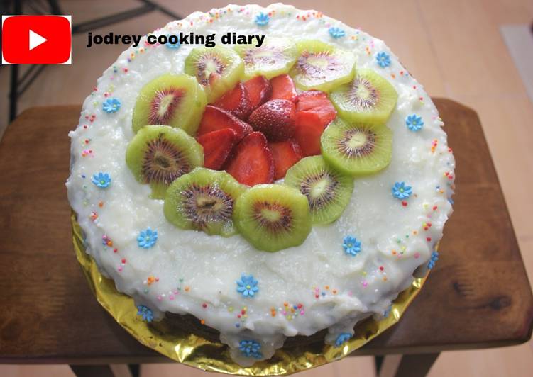Resep Birthday Cake Resep Kuno Tanpa Pengembang, topping Coklat Putih Creemcheese Buat Sendiri, Bisa Manjain Lidah