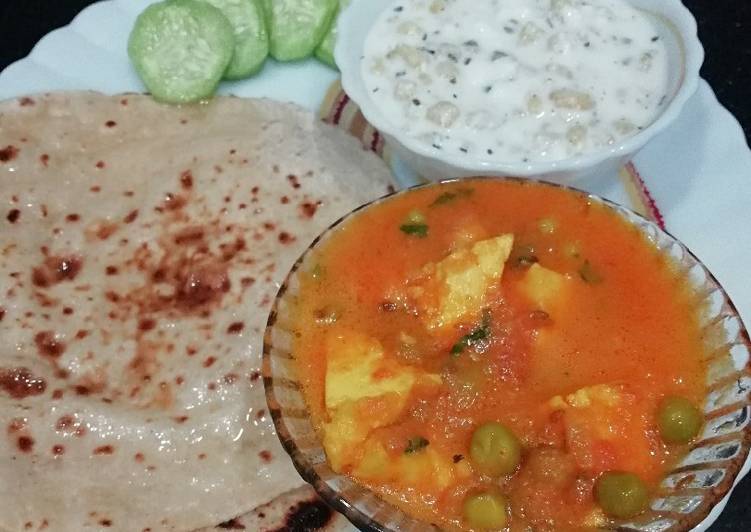 Simple Way to Make Homemade Fulka with Matar Paneer