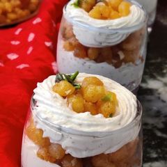 A picture of Sweet pearl n thandai cheesecake shots.