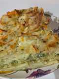 Milhoja de papa zucchini y brócoli