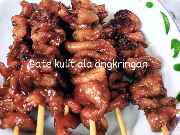 Resep Sate kulit ayam bumbu bacem (ala ala angkringan), Enak