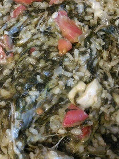 Una foto de Risotto de espinacas