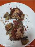 Corazones de alcachofa con virutas de jamón y foie