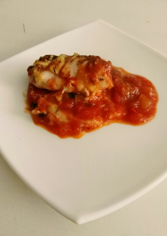 Una foto de Pechuga de pollo rellena de queso
