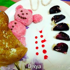A picture of Beetroot rice and salid.