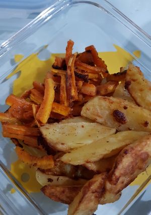 Foto resep Garlic permesan carrot & potato fries
