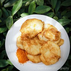 A picture of Fried yam with egg.
