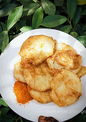 A picture of Fried yam with egg.