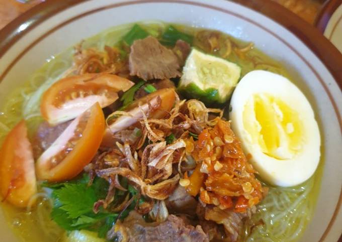 Bagaimana Menyiapkan Soto daging kuah kuning 😋, Bikin Ngiler
