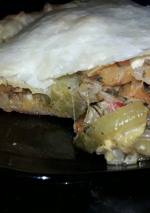 Una foto de Tarta de verduras. Hecha al wok