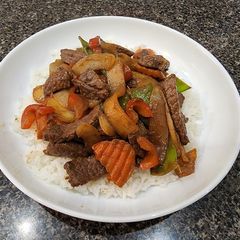 A picture of Dad's Mongolian Stir Fry.
