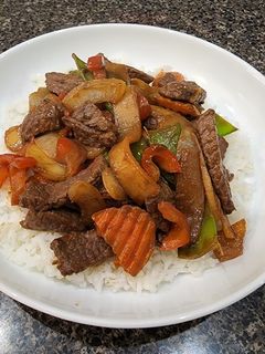 A picture of Dad's Mongolian Stir Fry.