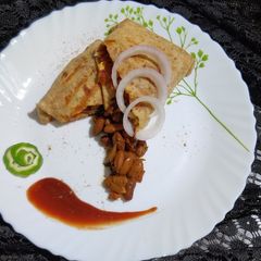 A picture of CHATPATA RAJMA WRAP/RED KIDNEY BEANS BURRITOS.
