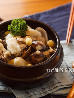 蛤琍竹笙蓮子雞湯 的食譜成品照片