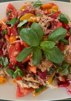 A picture of Sweet and summery panzanella.