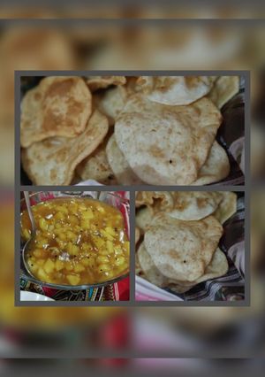 A picture of Puri Aloo #sehri.