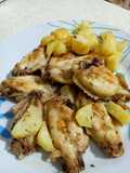Alette di pollo arrosto con patate