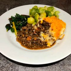 A picture of Herby Puy Lentils with Cheesy Garlic Mash #newyearnewyou.
