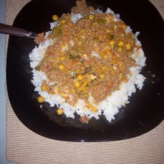 A picture of Rice and minced meat,peas stew...#local food contest.Mombasa.