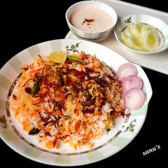 A picture of Afghani Mutton Biryani.