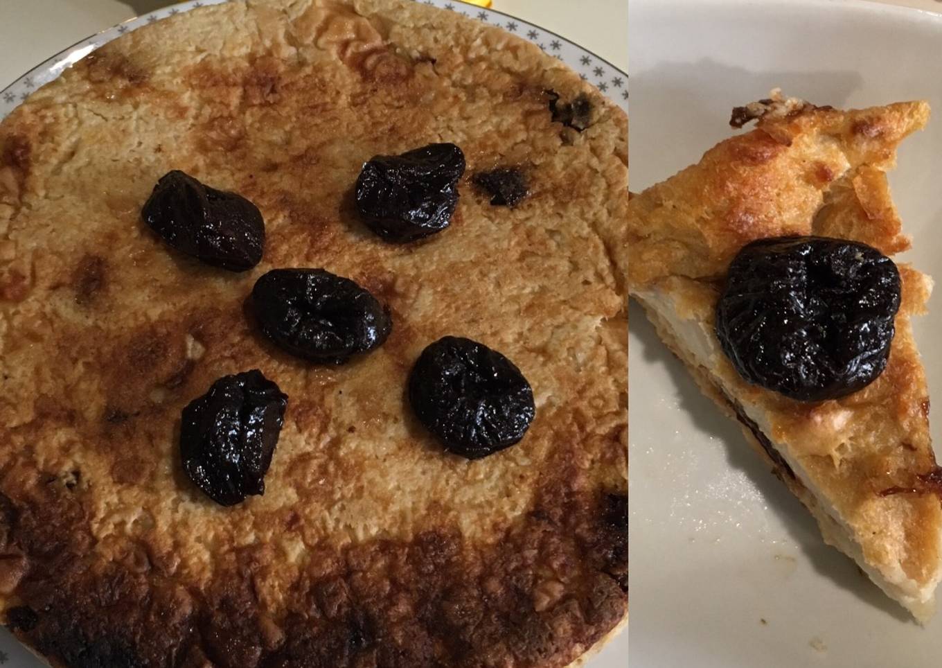 Pudín de pan de ciruelas