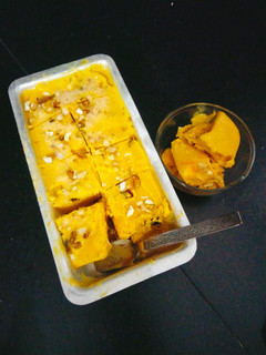 A picture of Kesar Mango Ice-cream Creamy Mango 🥭 ice cream 🍦.
