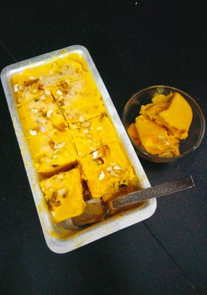 A picture of Kesar Mango Ice-cream Creamy Mango 🥭 ice cream 🍦.