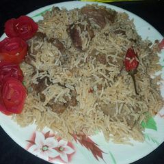 Beef yakhni pulao A picture of Beef yakhni pulao.