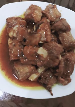 Hình của món Sườn chua ngọt.