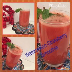 A picture of Watermelon and strawberry smoothie.