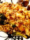 Arroz salteado primavera