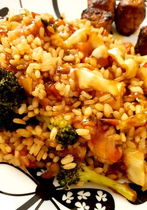 Una foto de Arroz salteado primavera