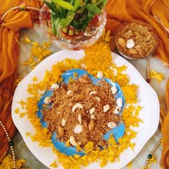 A picture of Panjiri (Krishna Janmashtami bhog Prasad panjiri).
