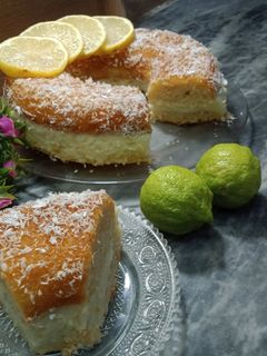 صورة لوصفة كيكة ⁦⁦😍 محشية بكريمة الليمون 🍋🍋
