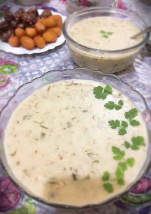 عکسی از دستور سوپ شير و قارچ