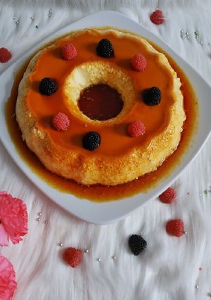 A picture of Caramel Flan with Sweetened Condensed Milk.
