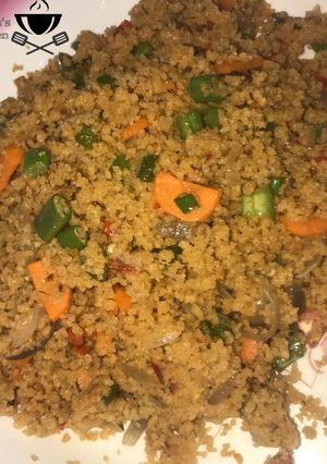 A picture of Couscous and vegies jollof.