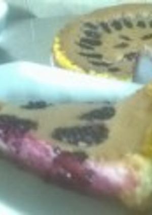 Una foto de Tarta de queso y moras (con azúcar y también light)
