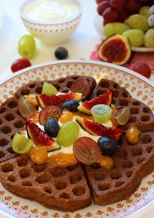 Una foto de Gofres de Cacao fit en microondas