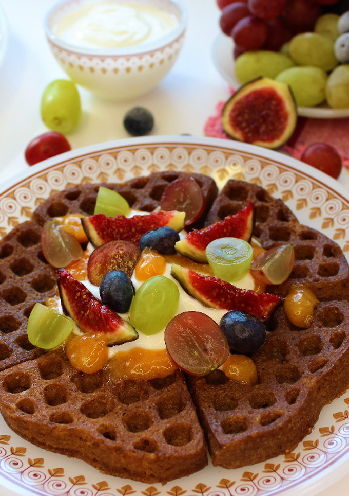 Una foto de Gofres de Cacao fit en microondas