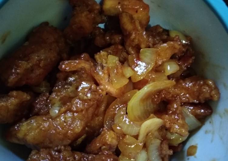 Resep Udang+ayam crispy pedas manis, Bisa Manjain Lidah