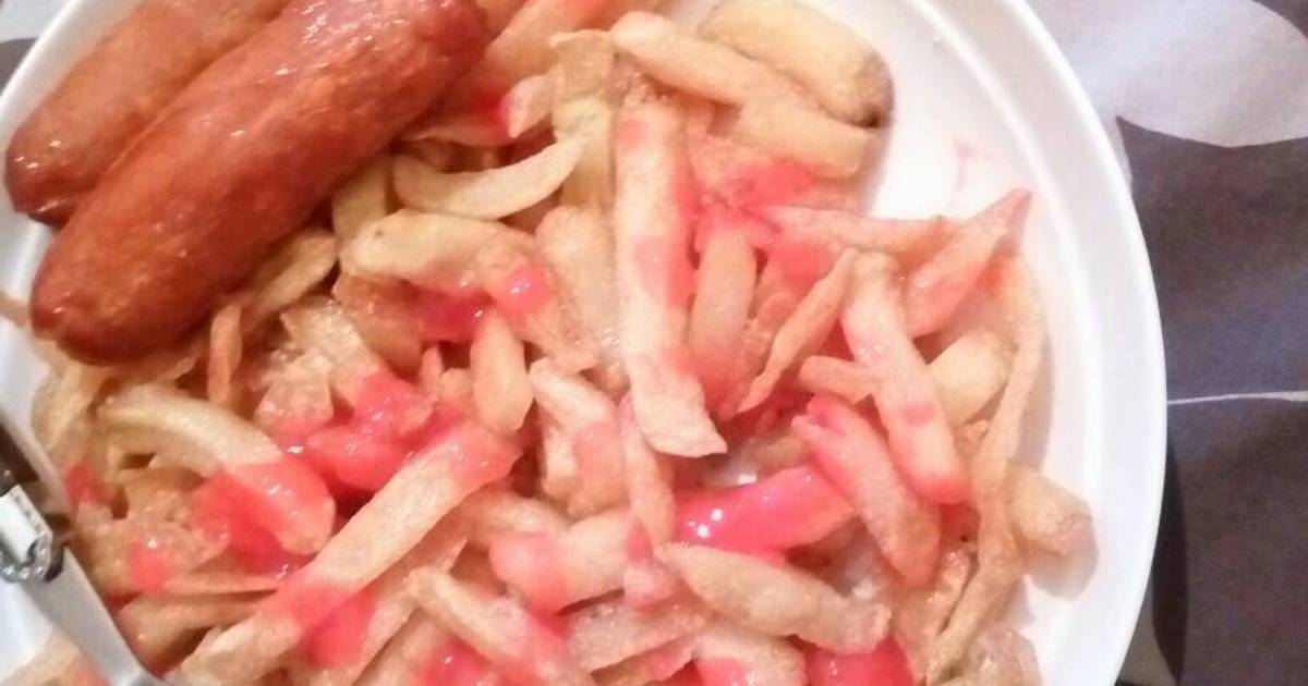 Chips and Sausage Recipe by Lucy Wairagu Cookpad