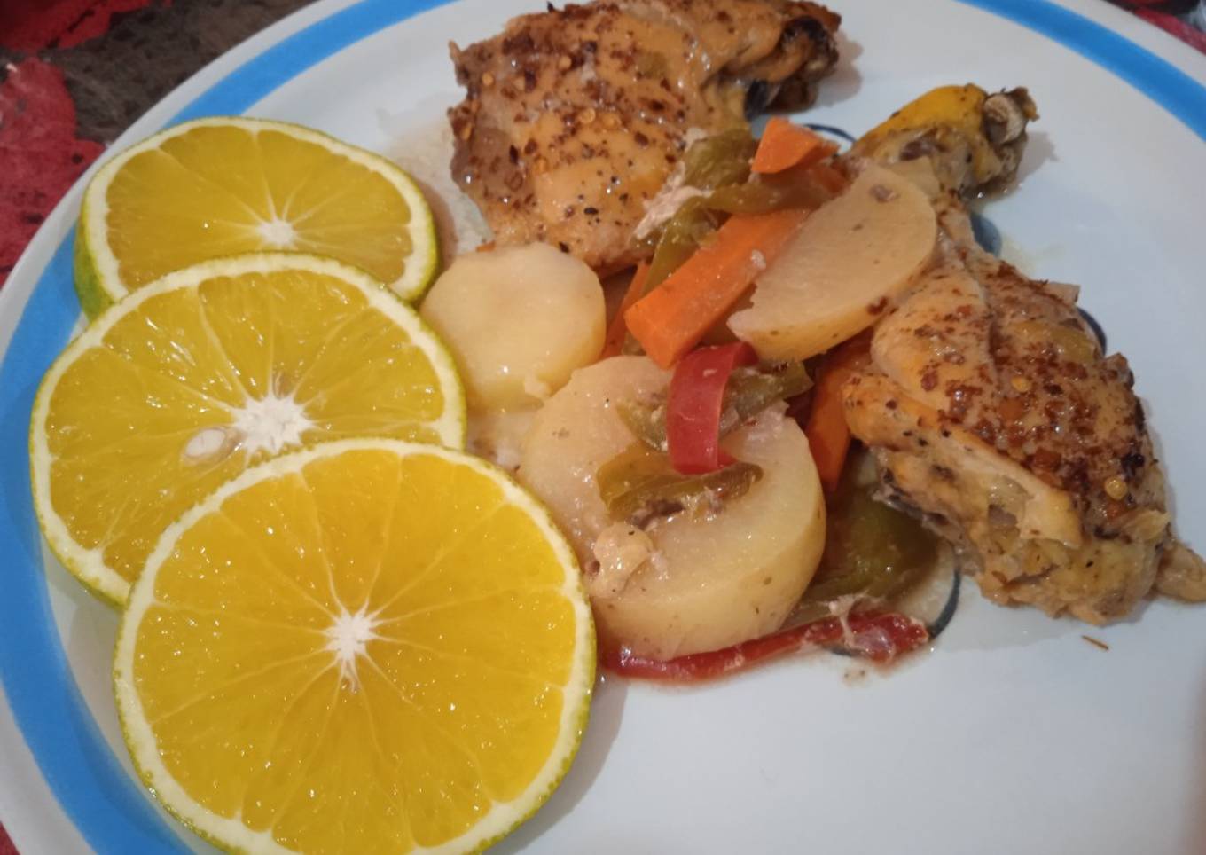 Pollo a la naranja en olla de cocción lenta