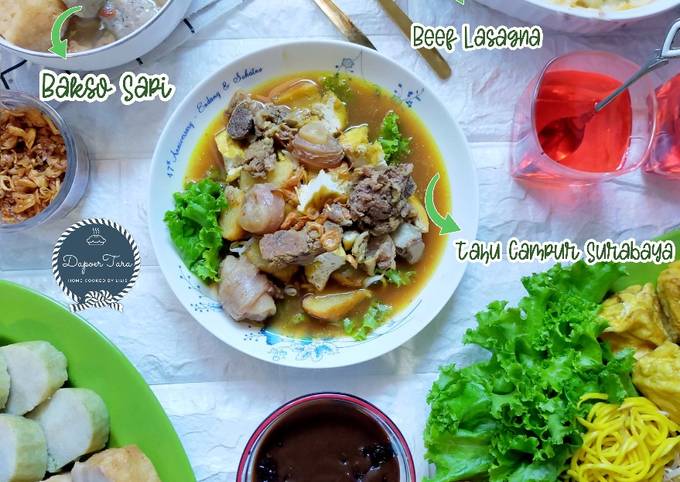 Hidangan Lebaran 2021 (Tahu Campur Sby, Lasagna dan bakso)
