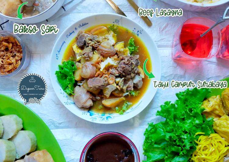 Resep Mudah Hidangan Lebaran 2021 (Tahu Campur Sby, Lasagna dan bakso) Enak dan Sehat
