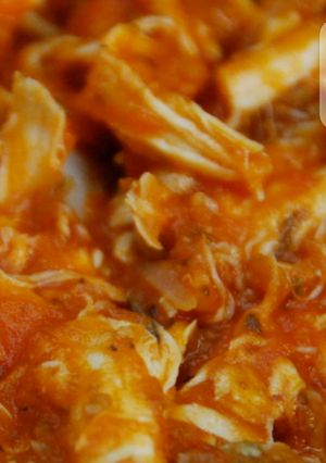 A picture of Cabbage stew sauce with brown rice.