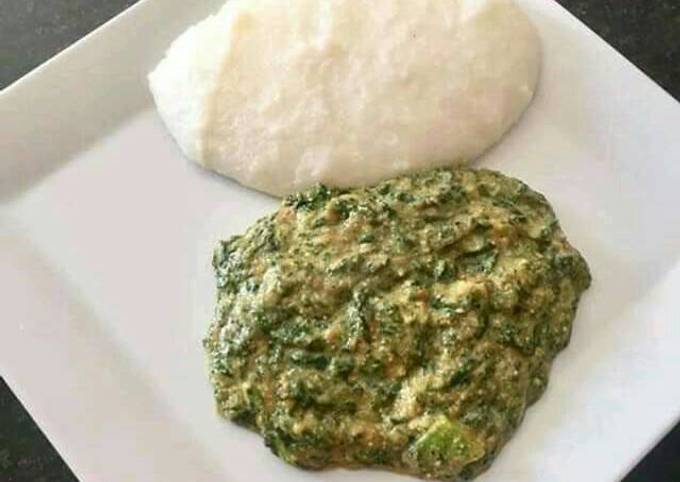 Recipe of Quick Spinach and pap